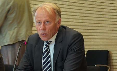 Jürgen Trittin, toppkandidat for De Grønne i Tyskland. (foto: Olav A. Øvrebø)